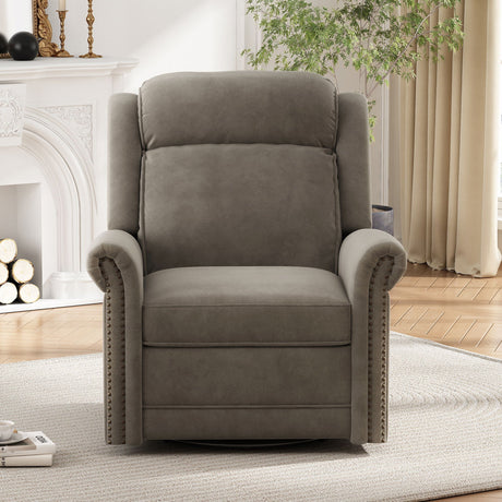 360 Degrees Swivel Manual Rocking Recliner with Adjustable Backrest HouseOfZazla