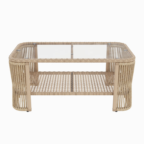 Outdoor PE Rattan Patio Furniture Set with Iron Frame HouseOfZazla