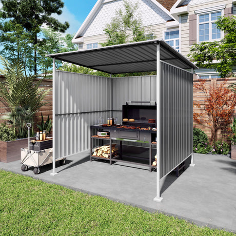 Outdoor Pergola, Bike Storage Shed, Grill Gazebo For Patio - Gray HouseOfZazla