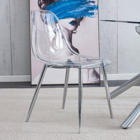 Modern Minimalist Transparent Dining Chair - 6-Piece Set HouseOfZazla