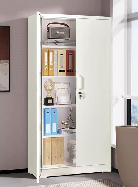 Container Furniture Direct Ironclad 71" Metal Storage Cabinet with Locking Doors and 4 Adjustable Shelves HouseOfZazla