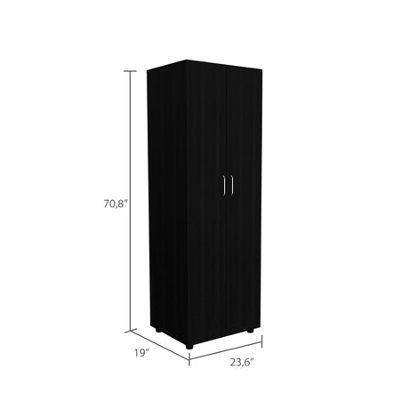 Armoire Organiser, Two Shelves, Rod, Double Door Cabinet Armoire HouseOfZazla