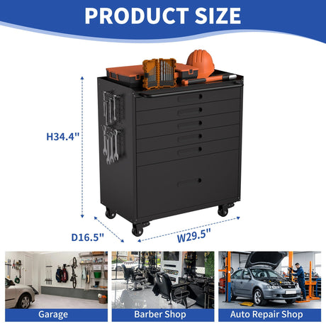 Rolling Tool Cabinet Heavy Duty Garage Storage With Lockable Doors HouseOfZazla