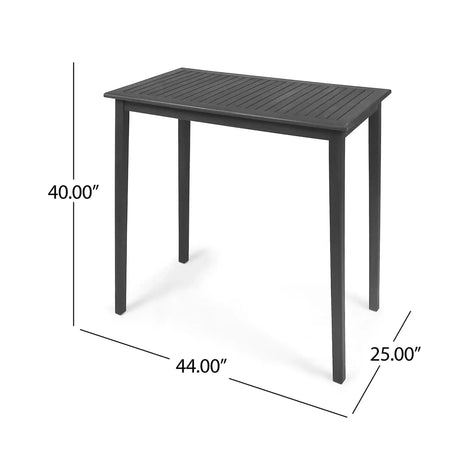 Outdoor Minimalist Acacia Wood Rectangle Bar Table HouseOfZazla