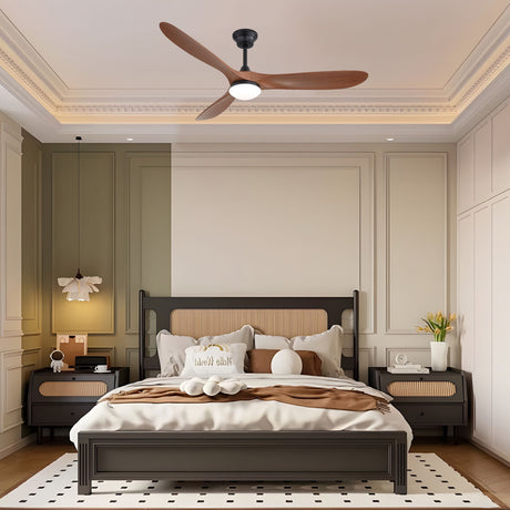 Smart Ceiling Fan With Lights, 3 Blades, Reversible Quiet DC Motor For Indoor HouseOfZazla