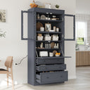 TOPMAX 36 x 16.5 x 78 Inch Freestanding Kitchen Pantry Storage Cabinet HouseOfZazla