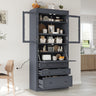 TOPMAX 36 x 16.5 x 78 Inch Freestanding Kitchen Pantry Storage Cabinet HouseOfZazla