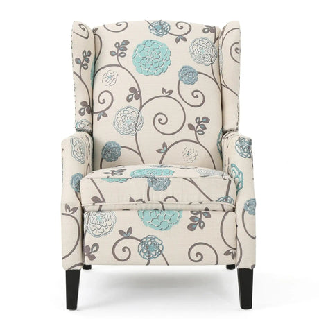 Westeros Wing Back Fabric Upholstered Recliner HouseOfZazla