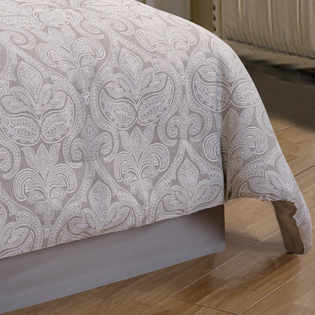 Winthrop Grey Damask Jacquard 9 Pc Comforter Set HouseOfZazla