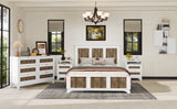 4-Pieces Bedroom Sets, Queen Size Farmhouse Platform Bed with Storage