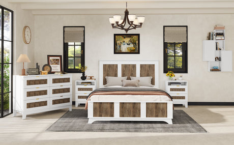 4-Pieces Bedroom Sets, Queen Size Farmhouse Platform Bed with Storage HouseOfZazla
