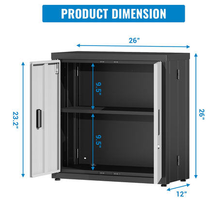 Metal Tool Garage Storage Cabinet with 2 Doors and Lock HouseOfZazla
