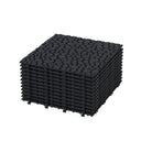Interlocking Deck Tiles Plastic Waterproof Outdoor All Weather Anti-Slip Bathroom Shower Balcony Porch Strong Weight Capacity Upto 440 Lbs, Pebble Stone Pattern HouseOfZazla