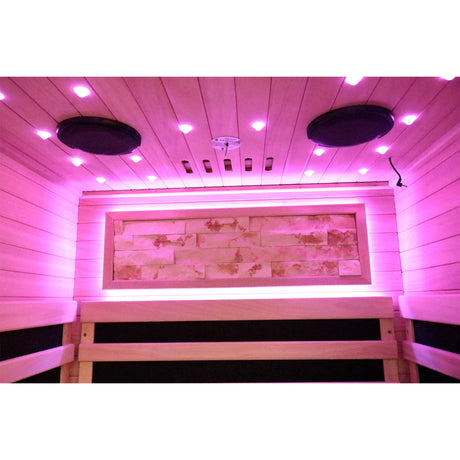 Single Person Sauna Room With LED Lighting, Epoxy Heating Plates, And Compact Design - American White Oak HouseOfZazla