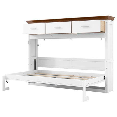 Twin Size Murphy Bed With 3 Drawers - White HouseOfZazla