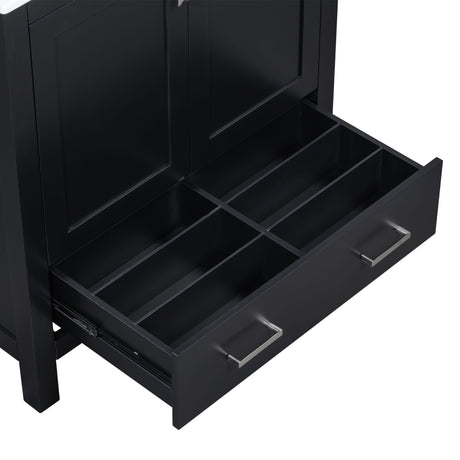 Bathroom Vanity With Single Sink, Combo Cabinet Undermount Sink, Bathroom Storage Cabinet With Two Doors And A Drawer, Soft Closing, Multifunctional Storage, Solid Wood Frame HouseOfZazla