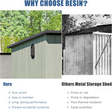6x9FT Outdoor Resin Storage Shed with Transparent Windows & Louvered Vents