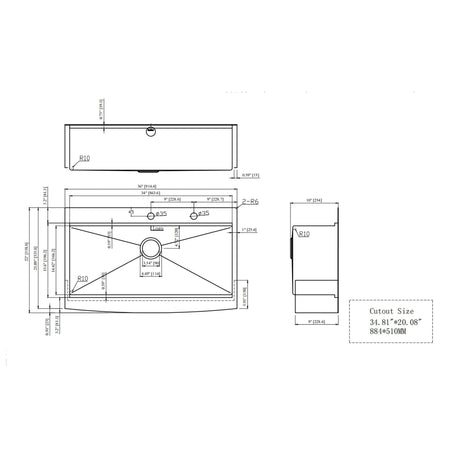 Modern Farmhouse Drop-In Workstation Kitchen Sink with Apron Front HouseOfZazla