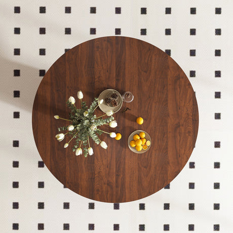 47 Inch Round MDF Dining Table for 4, Modern Farmhouse Style HouseOfZazla