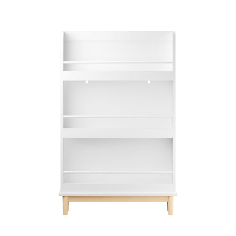 Wall Mounted Bookshelf, 3 Front Facing Display Shelves For Toddler Bedroom - White HouseOfZazla