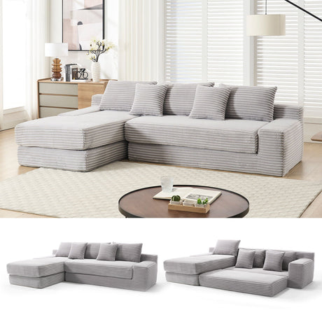 Modern L - Shaped Sectional Couch With Memory Foam HouseOfZazla