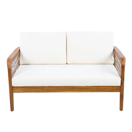 4-Piece Acacia Wood Outdoor Patio Furniture Set HouseOfZazla