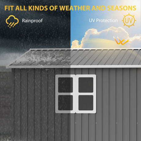 12x10 Ft Outdoor Metal Storage Shed HouseOfZazla