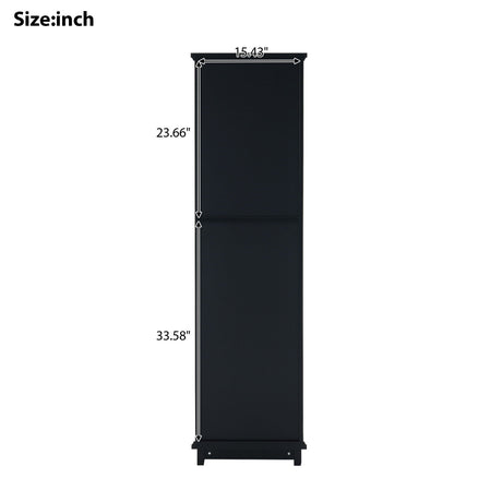 Tall Bathroom Storage Cabinet With Glass Doors, Free-Standing, Two Drawers, And Adjustable Shelves, Board, Painted Perfect For Displaying Your Favorite Items HouseOfZazla