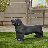 MGO Dog Bench - Outdoor Labrador Design, Matte Black