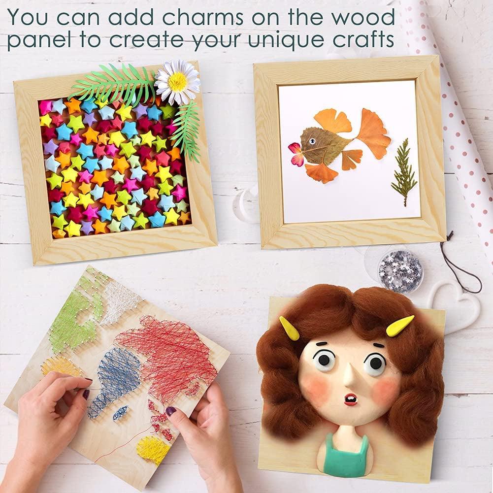 6Pcs Cradled Wood Panels 8”X8” Canvas Boards for Painting DIY Art Craft Unfinished Square Wooden 9 Small Primed Canvases WoodArtSupply