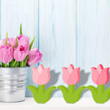 6Pcs Wooden Tulip Cutouts Unfinished Table Wooden Signs Tulip Shaped Craft Tags Slice WoodArtSupply