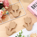 6Pcs Wooden Tulip Cutouts Unfinished Table Wooden Signs Tulip Shaped Craft Tags Slice WoodArtSupply
