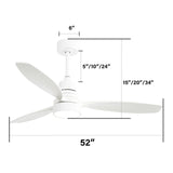 Ceiling Fan With Reversible DC Motor, LED Light & Remote Control