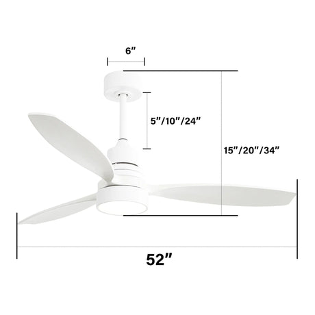 Ceiling Fan With Reversible DC Motor, LED Light & Remote Control HouseOfZazla