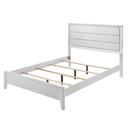 Modern Bed Frame With Wave Texture Headboard And Angled Legs HouseOfZazla
