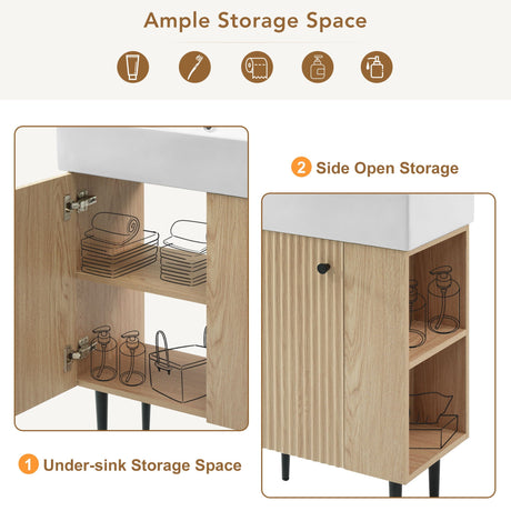 Bathroom Vanity, Combo Cabinet, Bathroom Storage Cabinet, Single Ceramic Sink HouseOfZazla