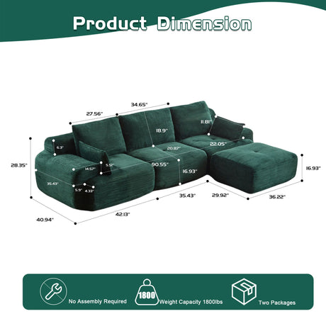 Compressed Sofa Large Sectional Couches for Living Room HouseOfZazla