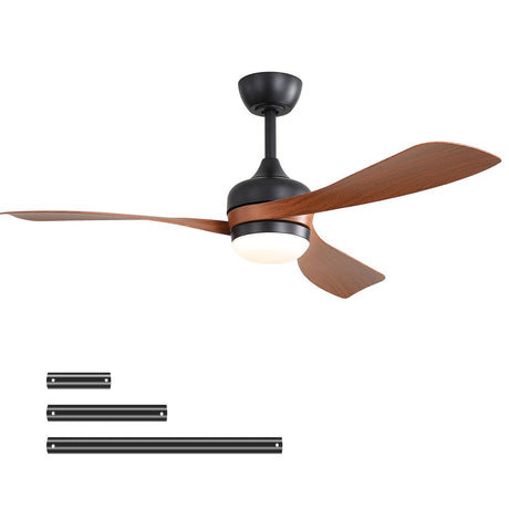 Ceiling Fan With 3 Blades, Remote Control, Reversible DC Motor, Noiseless Operation, 3 Downrods HouseOfZazla