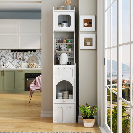 70.87" H Tall Bathroom Storage Cabinet with 1 Door and 2 Drawers HouseOfZazla
