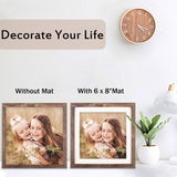 ORIVAN 10x10 Picture Frame Wood Display Picture 8x8 with Mat or 10x10 without Mat Distressed Brown Square Photo Frame for Wall and Tabletop Decoration ORIVAN