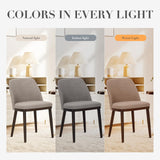 COLAMY Upholstered Dining Chairs Set of 6, Modern Kitchen Chairs with Back, Fabric Side Dining Room Chairs with Wood Legs for Kitchen Dining Room Restaurant, Camel COLAMY