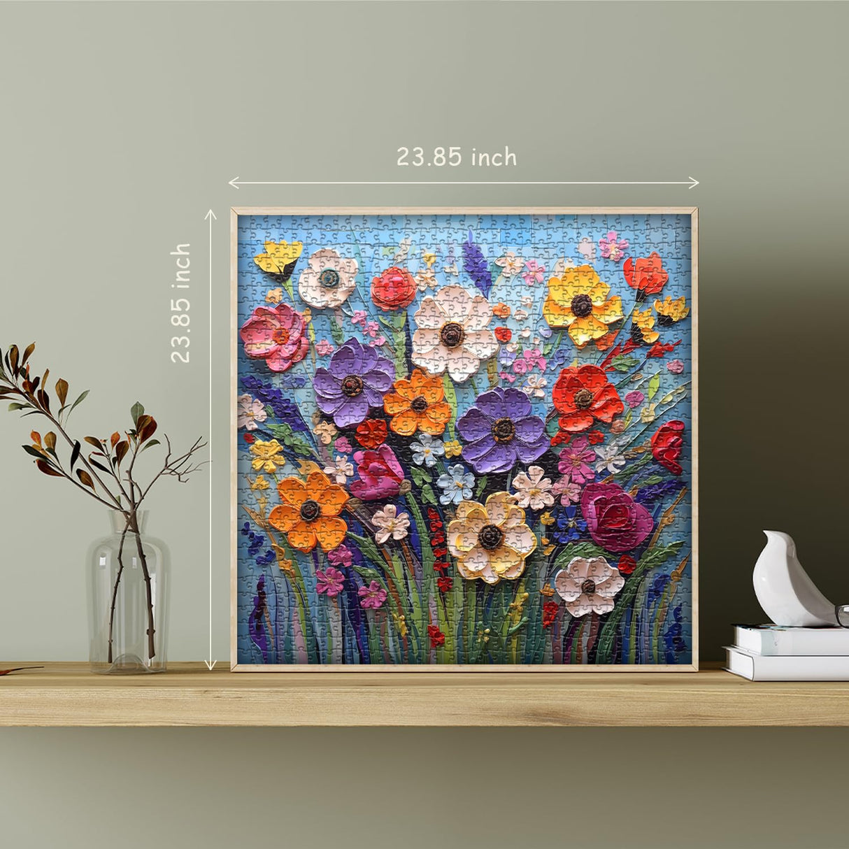 PICKFORU Colorful Flower Puzzles for Adults 1000 Pieces, Unique Floral Mosaic Puzzles Art Painting, Spring Garden Plant Puzzles, Impossible Hard Challenging Puzzle PICKFORU