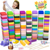 168 PCS Air Dry Clay Kit, Modeling Clay for Kids 120 Colors, DIY Model Magic Clay, Molding Clay Kit with Sculpting Tools, Non-Sticky Soft and Super Light, Arts and Crafts Gift for Boys Girls Kids UZLU