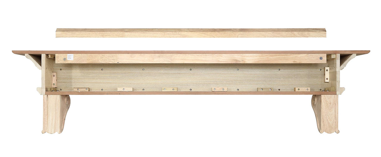 Pearl Mantels ARYB72416 Elegantly Detailed Wood Mantel Shelf, 72", Unfinished Pearl Mantels