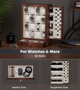 Homde Watch Box Wooden Display: Large Wood Storage for Men's Nightstand - Timeless Home Organizer (L Size) Homde