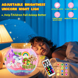 Unicorn Terrarium Kit for Kids, Unicorn Toys for Girls Age 4-6, Arts and Crafts Birthday Gift for Kids Ages 4 5 6 7 8 9 10 Year Old, Unicorn Academy Toys with Remote LED Night Light Swaitee