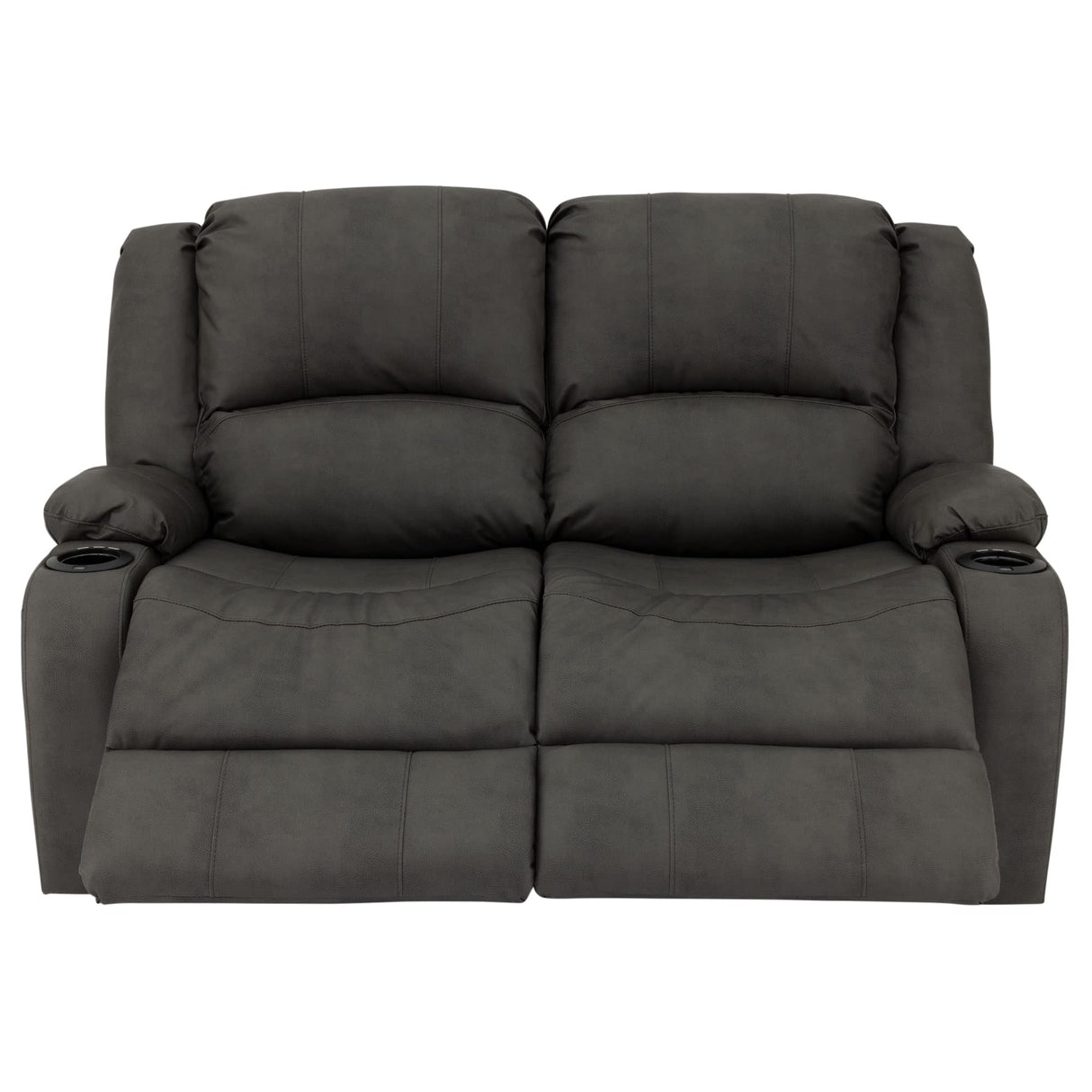 RecPro Charles 58" Powered Double RV Wall Hugger Recliner Sofa RV Loveseat with Upgraded 2023 Fabric (Gunmetal) RecPro