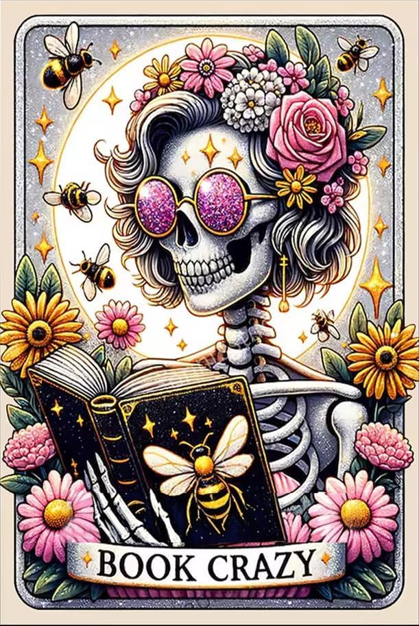 GOUOYANA Skull Diamond Art Kits for Adults, Tarot Card Diamond Painting for Beginners, DIY Full Rhinestone 5D Gothic Diamond Painting Kits (Gemstone Craft), Home Wall Decoration (12x16 inch) GOUOYANA