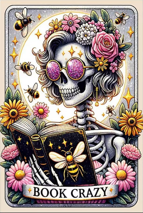 GOUOYANA Skull Diamond Art Kits for Adults, Tarot Card Diamond Painting for Beginners, DIY Full Rhinestone 5D Gothic Diamond Painting Kits (Gemstone Craft), Home Wall Decoration (12x16 inch) GOUOYANA