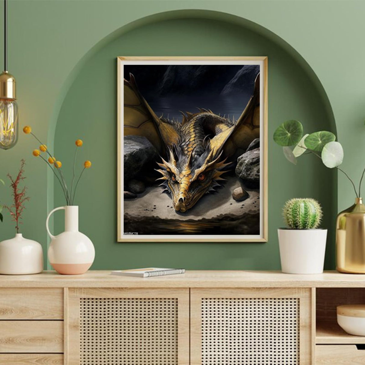 WUIVCTR Paint by Numbers Dragon for Adults, Acrylic Oil Painting by Numbers Kits for Beginner with Brushes Art Crafts Canvas for Home Decor 40x50 cm WUIVCTR